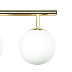 Deckenleuchte Drum, goldfarben, 3-flammig, Glas, Länge 46 cm
