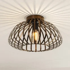 Deckenleuchte Espinal, bronze gebürstet, Ø 39 cm, Metall E27