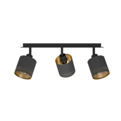 Deckenleuchte Esteperra schwarz/gold dreiflammig