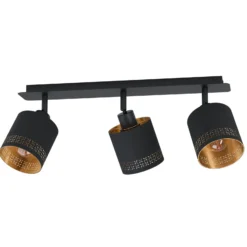 Deckenleuchte Esteperra schwarz/gold dreiflammig