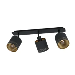 Deckenleuchte Esteperra schwarz/gold dreiflammig