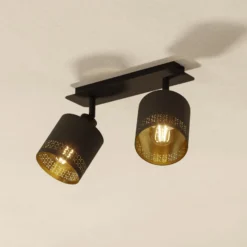 Deckenleuchte Esteperra schwarz/gold zweiflammig