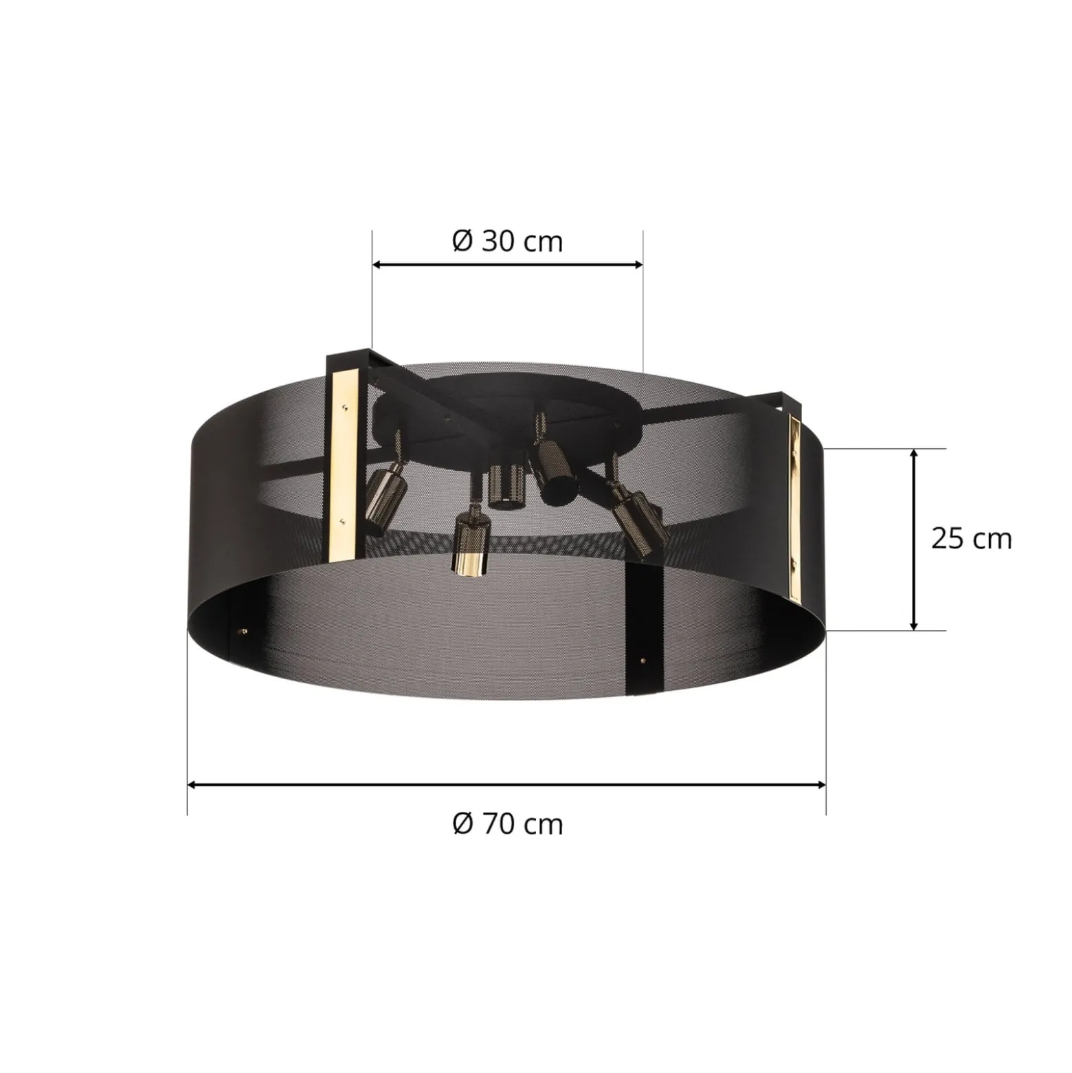 Deckenleuchte Etro, Ø 70 cm schwarz/gold