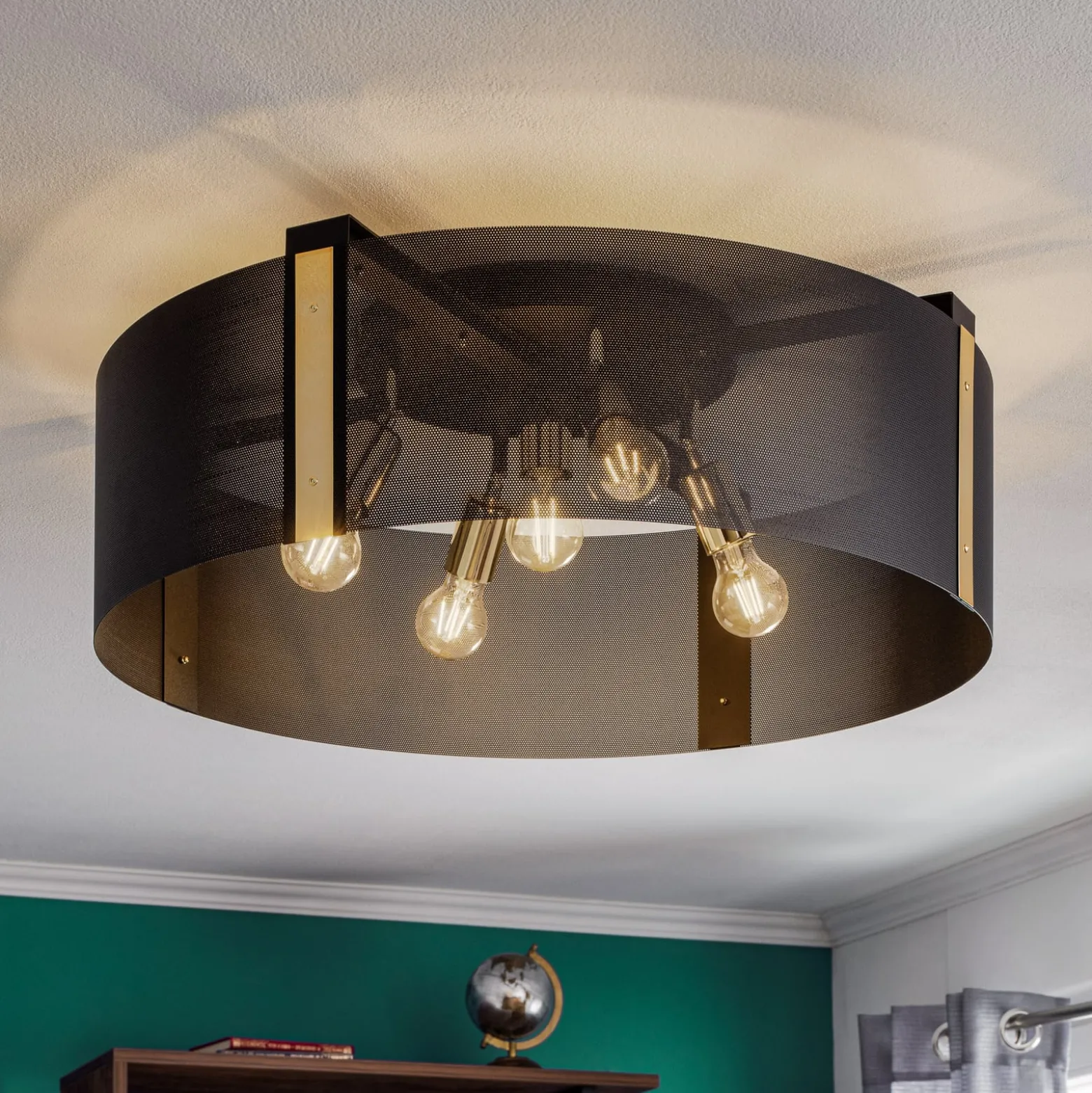 Deckenleuchte Etro, Ø 70 cm schwarz/gold