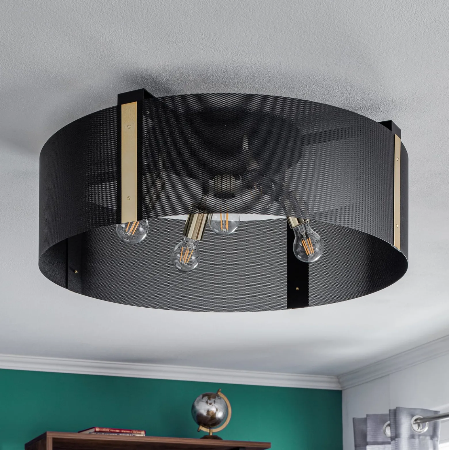 Deckenleuchte Etro, Ø 70 cm schwarz/gold