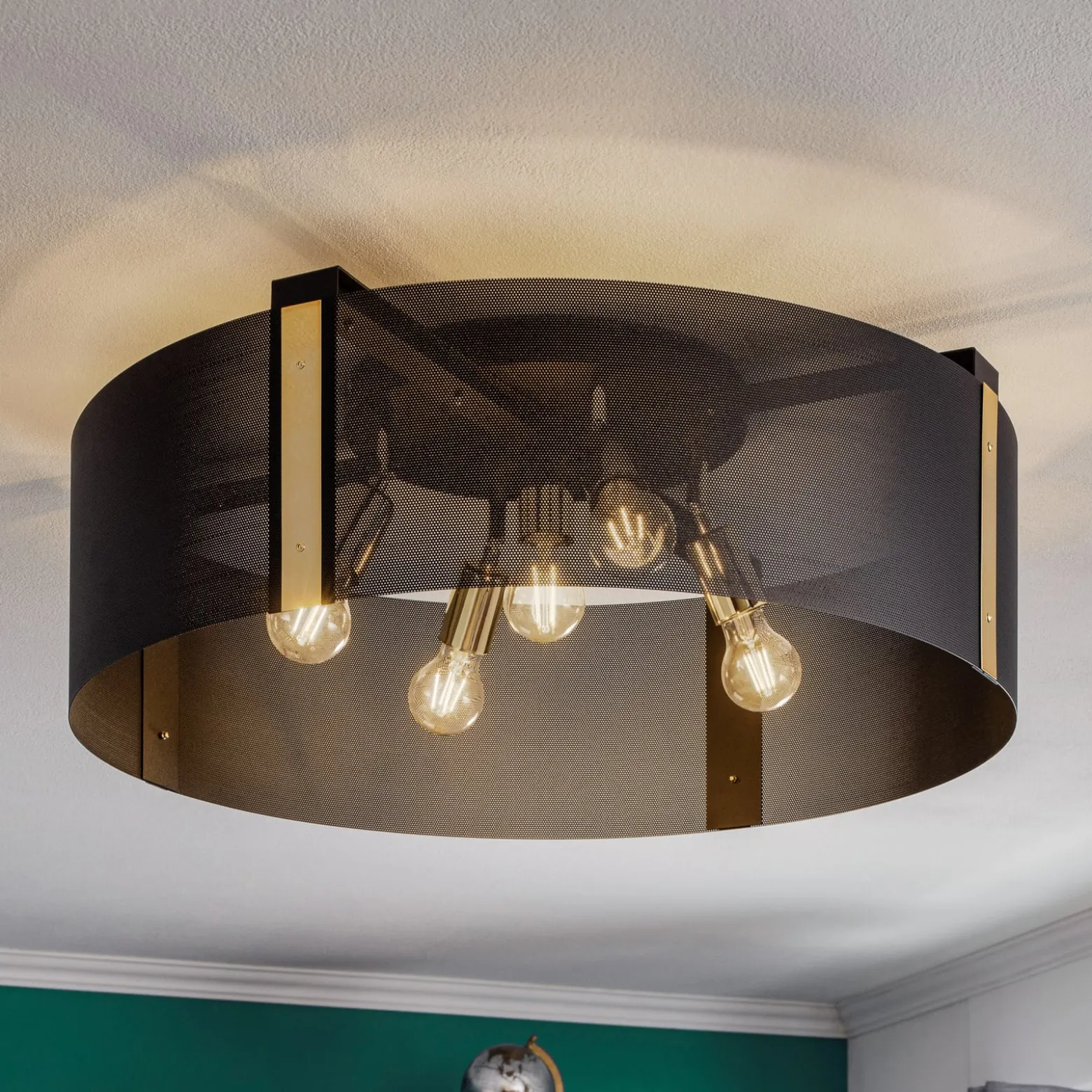 Deckenleuchte Etro, Ø 70 cm schwarz/gold