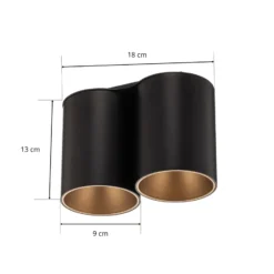 Deckenleuchte Eye Tone II, schwarz/gold
