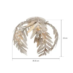 Deckenleuchte Felce als Farn, Elfenbein, Ø 25 cm