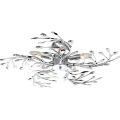 Deckenleuchte Flash aus Metall, chrom, Ø 65 cm