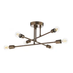 Deckenleuchte Flower 176, 6-flammig, gold antik