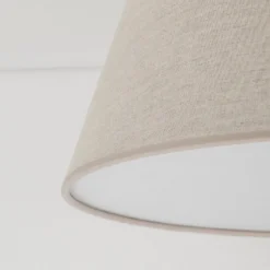 Deckenleuchte Formo, beige, Leinen, Ø 38 cm, E27