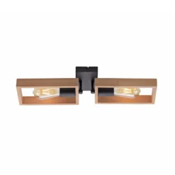 Deckenleuchte Frame aus Holz, zweiflammig