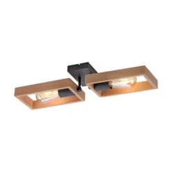Deckenleuchte Frame aus Holz, zweiflammig