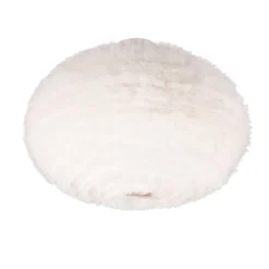 Deckenleuchte Furry, Ø 50 cm, sandfarben, Synthetik-Plüsch