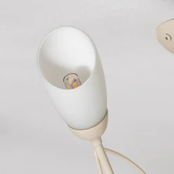 Deckenleuchte Gloriosa, Glas, creme, 10-flammig