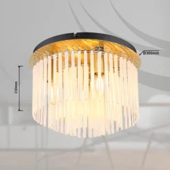 Deckenleuchte Gorley, weiß/gold, Glas, Ø 32 cm, 5-flg., E14