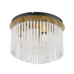 Deckenleuchte Gorley, weiß/gold, Glas, Ø 32 cm, 5-flg., E14