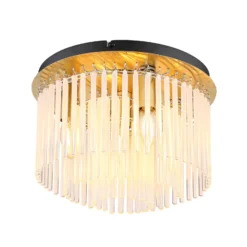 Deckenleuchte Gorley, weiß/gold, Glas, Ø 32 cm, 5-flg., E14