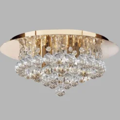 Deckenleuchte Hanna mit Kristallkugeln, 35 cm gold