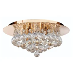 Deckenleuchte Hanna mit Kristallkugeln, 35 cm gold
