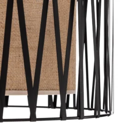 Deckenleuchte Harmony, schwarz, Jute natur, Ø 50 cm