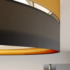 Deckenleuchte Hilton, schwarz/gold, Ø 60cm