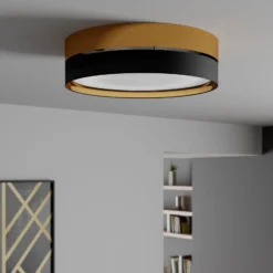Deckenleuchte Hilton, schwarz/gold, Ø 60cm