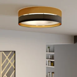 Deckenleuchte Hilton, schwarz/gold, Ø 60cm