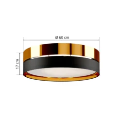 Deckenleuchte Hilton, schwarz/gold, Ø 60cm