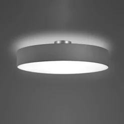 Deckenleuchte Hotel, nickel matt/grau, Ø 65 cm