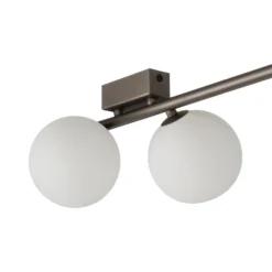 Deckenleuchte Imelo, braun, 6-flammig, Glas, Länge 200 cm