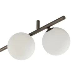Deckenleuchte Imelo, braun, 6-flammig, Glas, Länge 200 cm