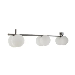 Deckenleuchte Imelo, braun, 6-flammig, Glas, Länge 200 cm