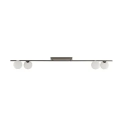 Deckenleuchte Imelo, braun, 4-flammig, Glas, Länge 140 cm