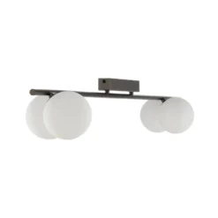 Deckenleuchte Imelo, braun, 4-flammig, Glas, Länge 140 cm