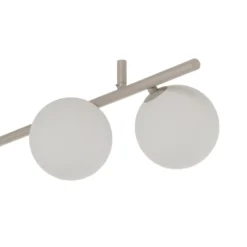 Deckenleuchte Imelo, creme, 6-flammig, Glas, Länge 200 cm