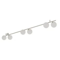 Deckenleuchte Imelo, creme, 6-flammig, Glas, Länge 200 cm