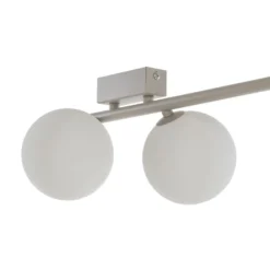 Deckenleuchte Imelo, creme, 6-flammig, Glas, Länge 200 cm