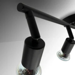 Deckenleuchte Jade, schwarz, 4-flammig, GU10 LED, 3.000 K