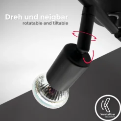Deckenleuchte Jade, schwarz, 4-flammig, GU10 LED, 3.000 K