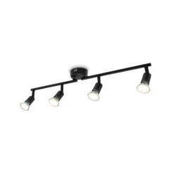 Deckenleuchte Jade, schwarz, 4-flammig, GU10 LED, 3.000 K