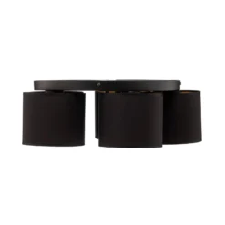 Deckenleuchte Jovin mit fünf Schirmen schwarz/gold