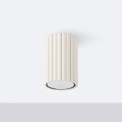 Deckenleuchte Karbon, beige, Höhe 10 cm, Aluminium