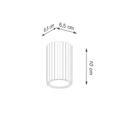 Deckenleuchte Karbon, beige, Höhe 10 cm, Aluminium