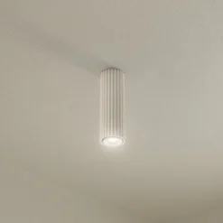 Deckenleuchte Karbon, beige, Höhe 20 cm, Aluminium