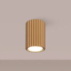 Deckenleuchte Karbon, goldfarben, Höhe 10 cm, Aluminium