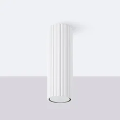 Deckenleuchte Karbon, weiß, Höhe 20 cm, Aluminium