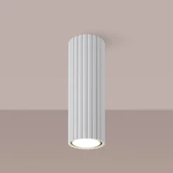 Deckenleuchte Karbon, weiß, Höhe 20 cm, Aluminium