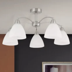 Deckenleuchte Kinga, nickel, 5-flammig