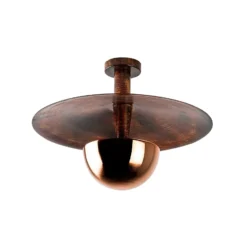 Deckenleuchte Kurt 13355, kupferfarben, Metall, Ø 48 cm